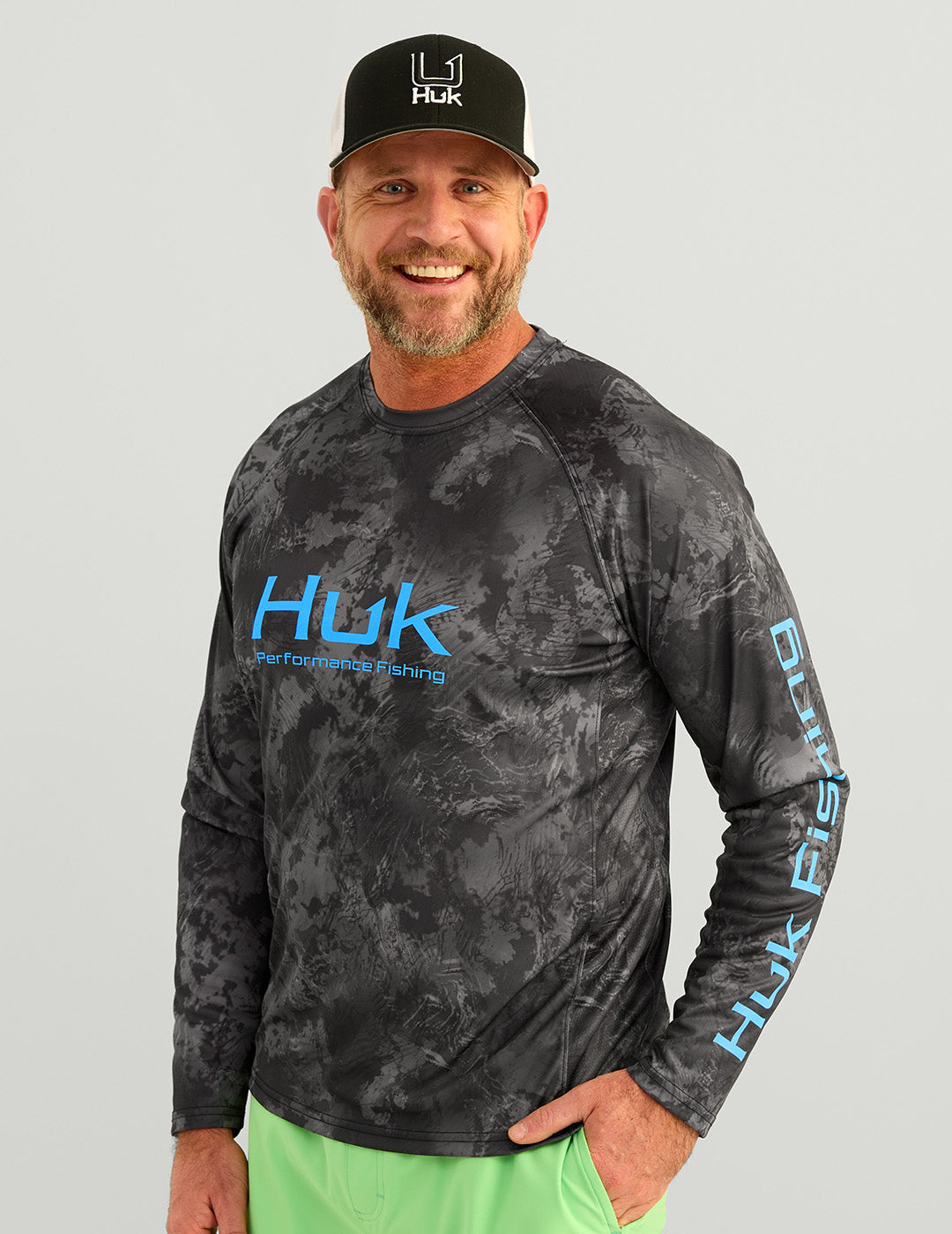 HUK Gear Men's KC Subphantis Pursuit Performance Crew Shirts in Kc Subphantis Night Vision