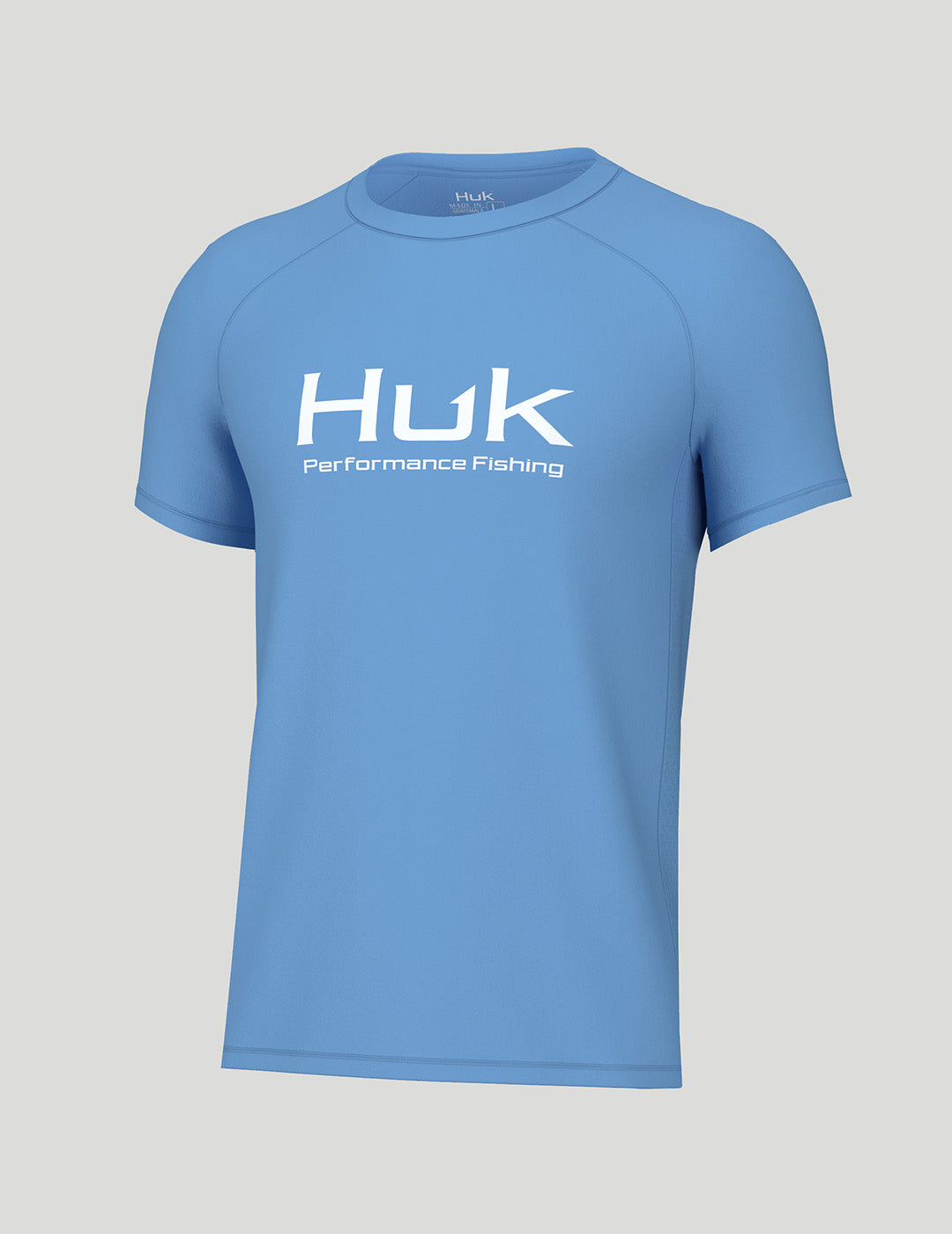 HUK Gear Kids Pursuit Short Sleeve Performance Crew Shirts in Marolina Blue