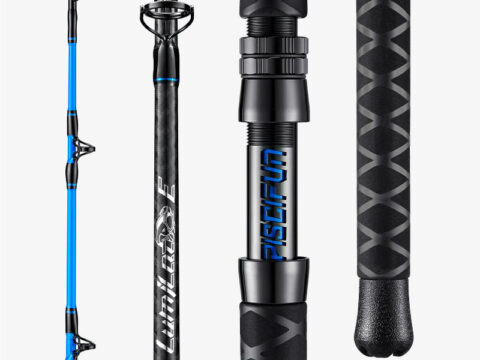 PISCIFUN Lumicat E Catfish Rods 1 or 2-Piece Casting Rod or Spinning Rod