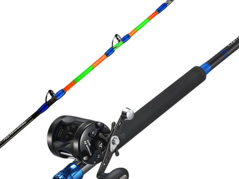 PiscifunChaos XS Round Baitcasting Reel and Catfish Casting Rod Combo