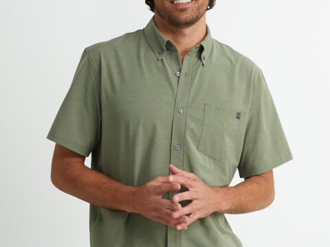 HUK Gear Men's Kona Button-Down Shirts in Moss