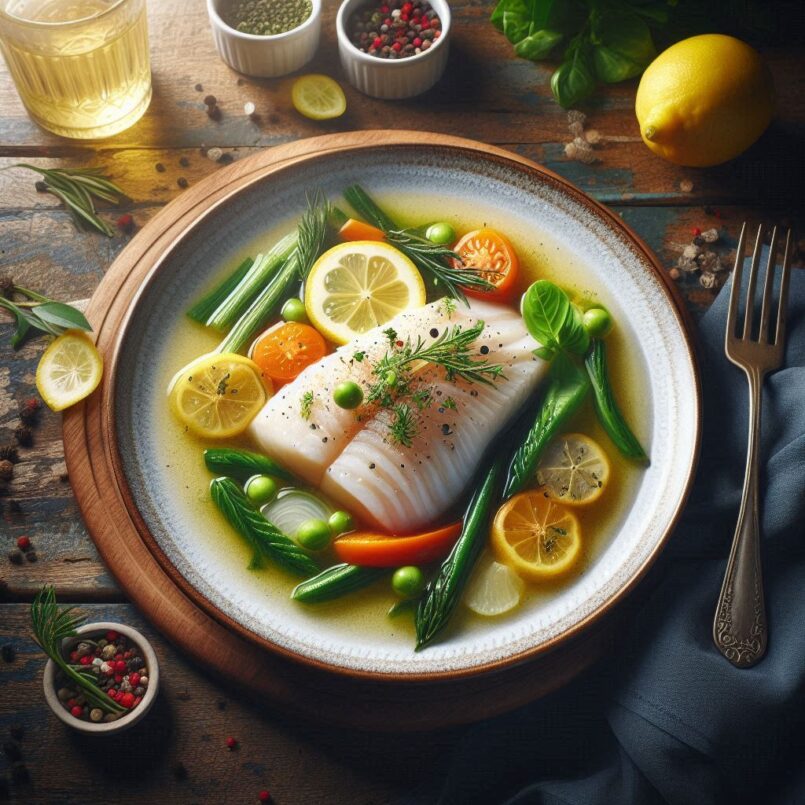 Poached Lemon Flounder Broth