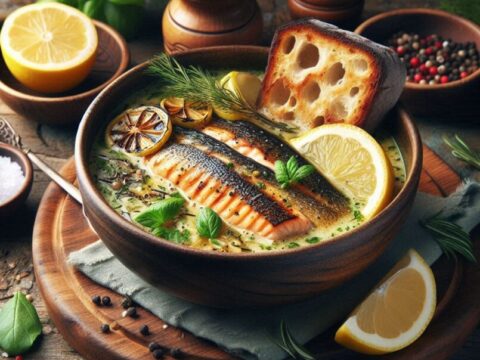 Grilled Lemon Trout Chowder