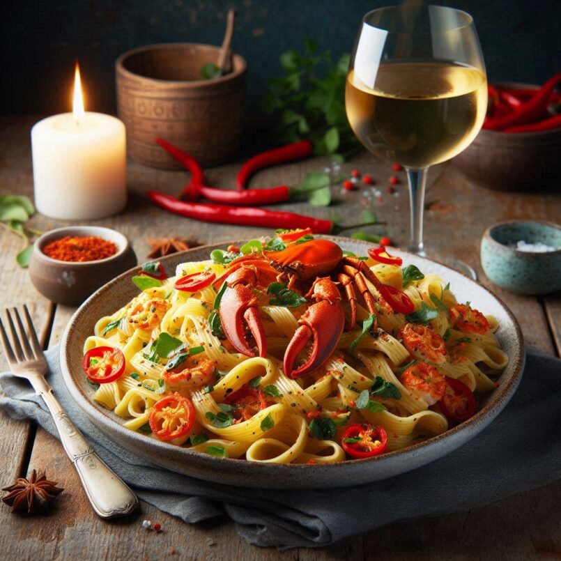 Steamed Spicy Crab Pasta