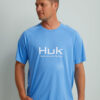 HUK Gear Men's Pursuit Short Sleeve Performance Crew Shirts in Marolina Blue