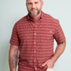 HUK Gear Men's Kona Button-Down Shirts in Scarlet Blaze Fish Print