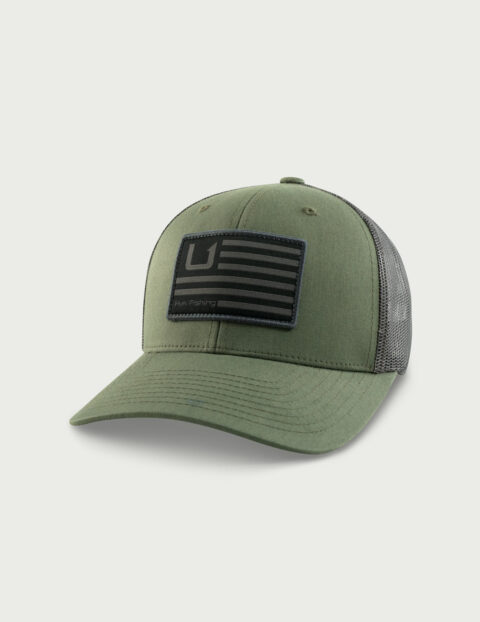 HUK Gear Kids Huk And Bars Trucker Hat in Moss