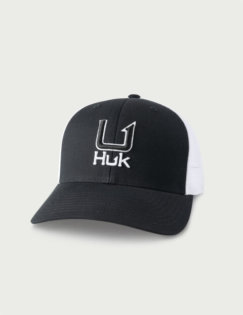 HUK Gear Men's Barb U Trucker Hat in Black