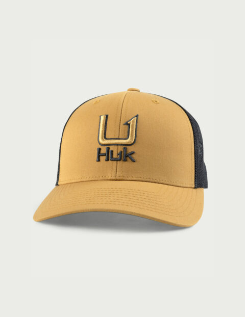 HUK Gear Men's Barb U Trucker Hat in Sand Piper