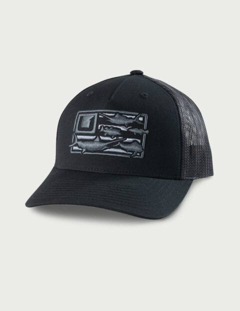 HUK Gear Men's Trophy Flag Trucker Hat in Black