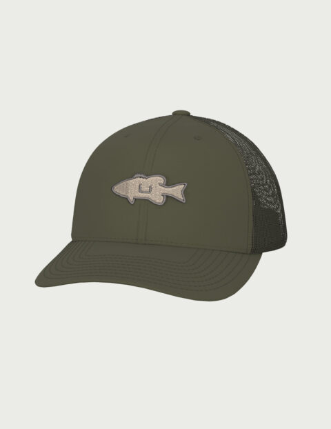 HUK Gear Men's Bass Logo Trucker Hat in Moss